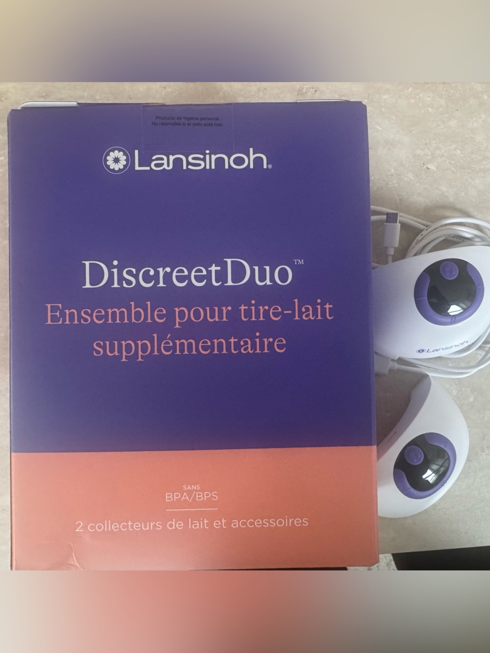 Lansinoh Discreet Duo Wearable Pump, Hands Free Pump with new parts